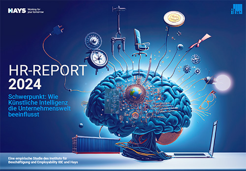 Coverbild vom HR-Report 2024: Wie Künstliche Intelligenz die Unternehmenswelt beeinflusst