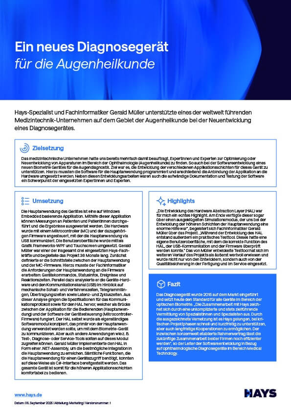 Success Story eines Unternehmen aus der Medizintechnik