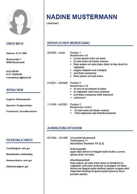 Lebenslauf-Vorlage clean