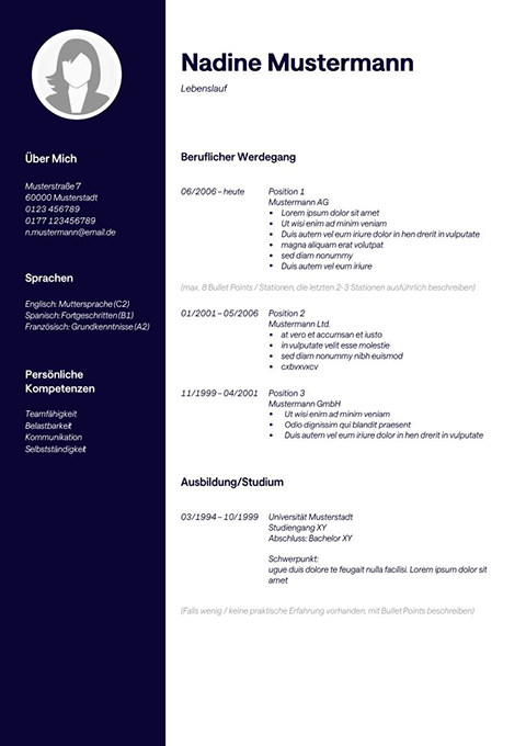 Moderne Lebenslauf-Vorlage