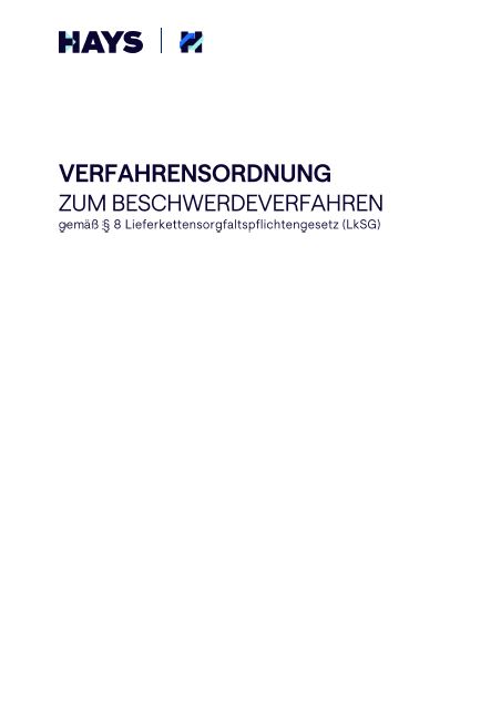 Verfahrensordnung Cover