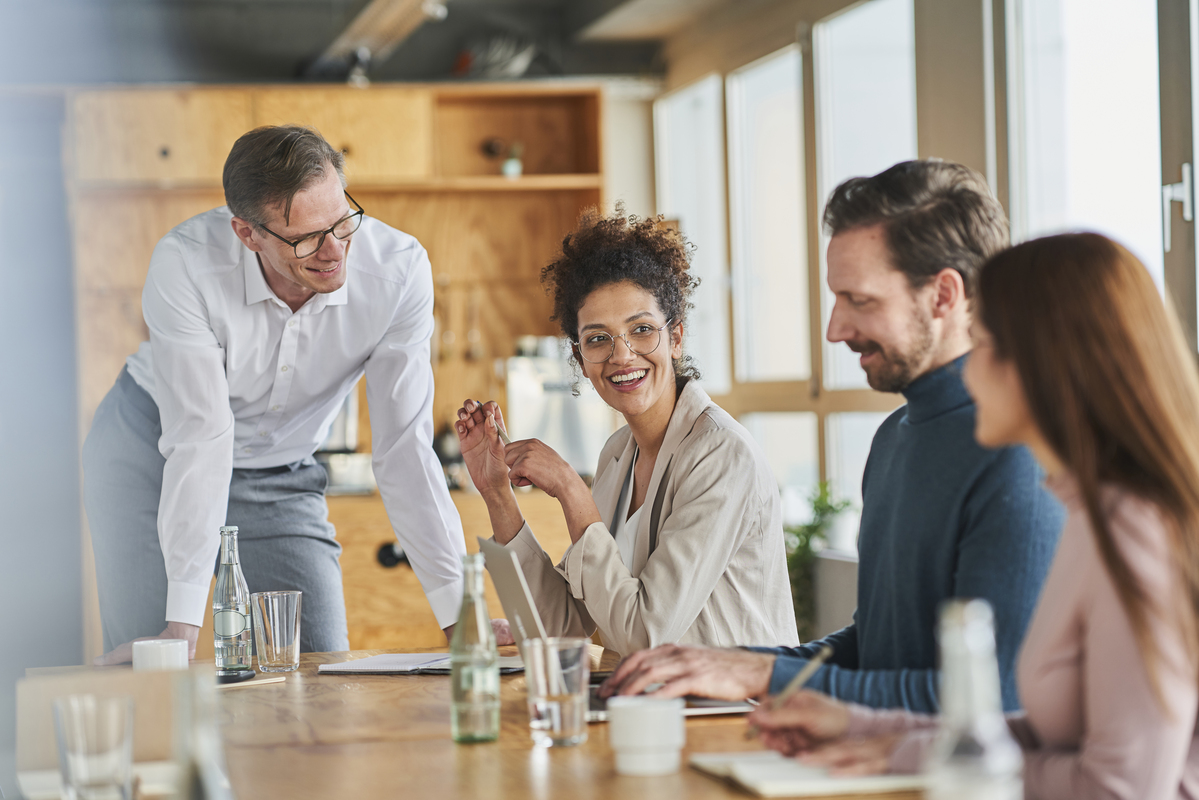 Personen haben ein Meeting-Success Story