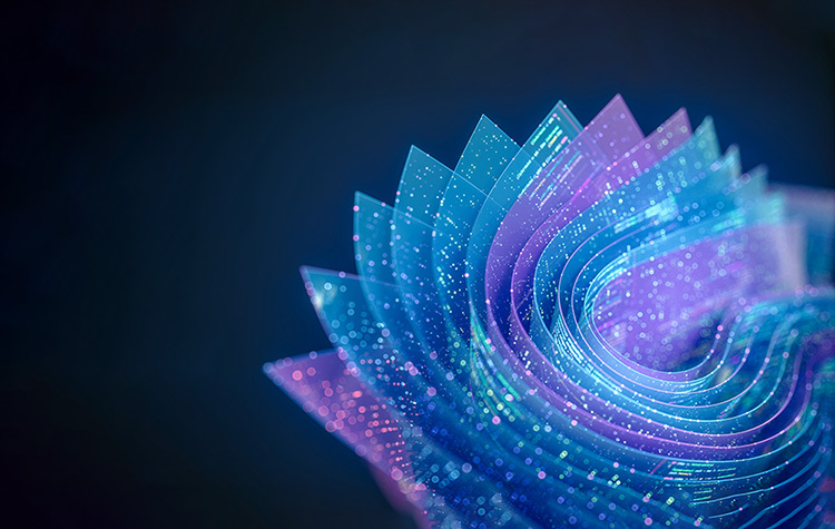 AI Flower in Blau und Lila