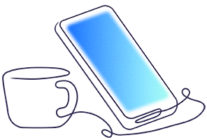 Illustration - Cell phone and coffee cup