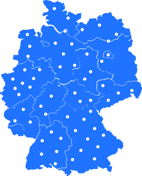 Illustration - Deutschlandkarte in Azureblau