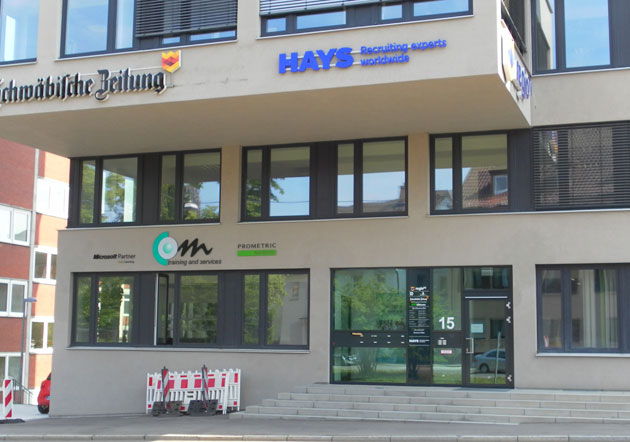 Die Hays-Niederlassung in Ulm zwischen Willy-Brandt-Platz und Donau