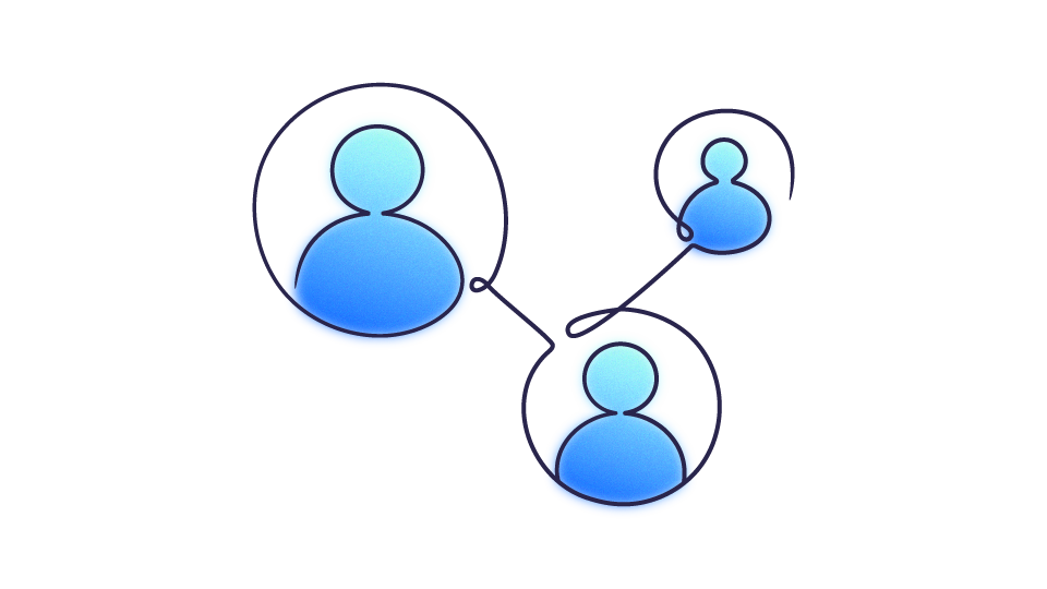 Illustration - Drei-Personen-Netzwerk